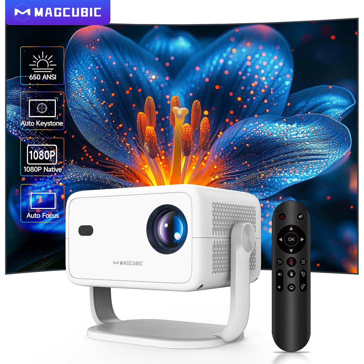 Retro Gaming Projector - Magcubic 네이티브 1080P 650ANSI 8K 안드로이드14