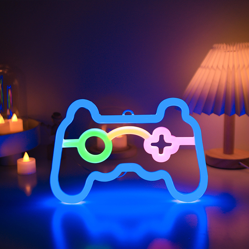Retro Gaming Projector - 게이머 네온사인 조명, E-스포츠룸용 게이머 컨트롤러