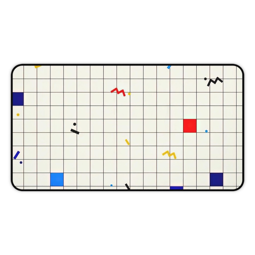 Retro Gaming Accessories - 레트로 기하학적 그리드 데스크 매트 마우스