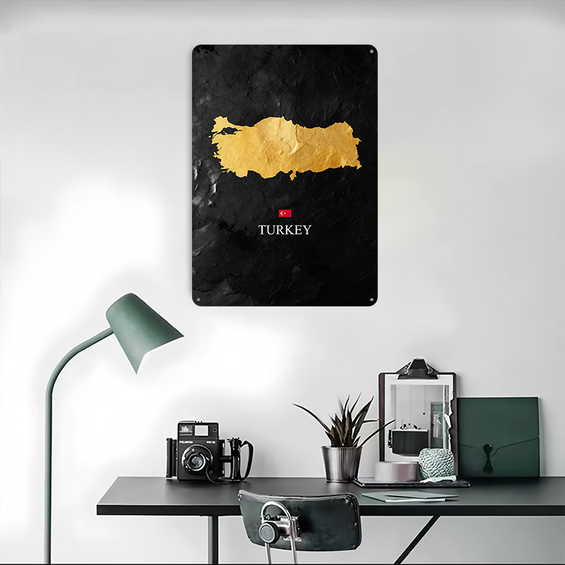 검은색 배경의 황금 터키 지도 포스터, 레트로 3D 프 - Background Retro Gaming 리뷰 및 가격