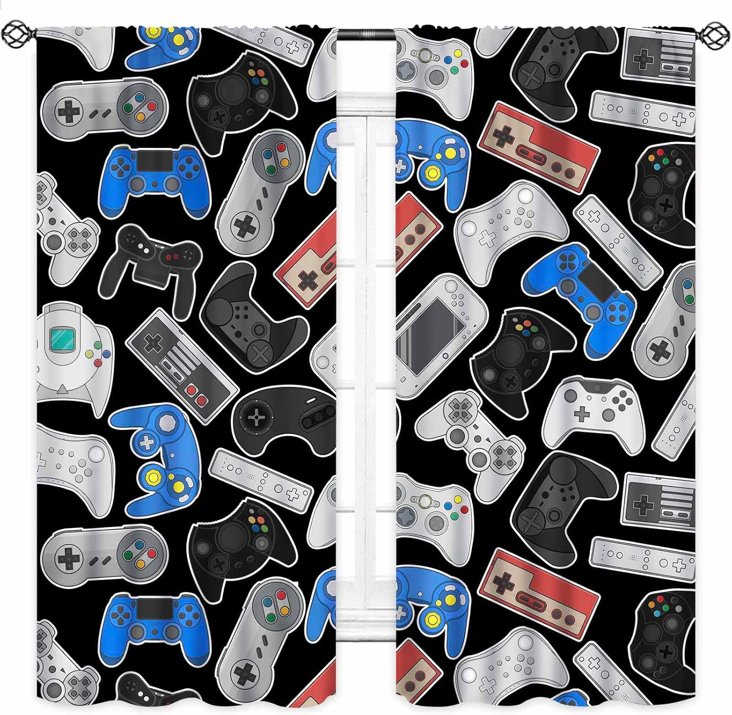 레트로 컨트롤러 커튼 – 검정색 배경에 클래식 게임패드 - Background Retro Gaming 리뷰 및 가격